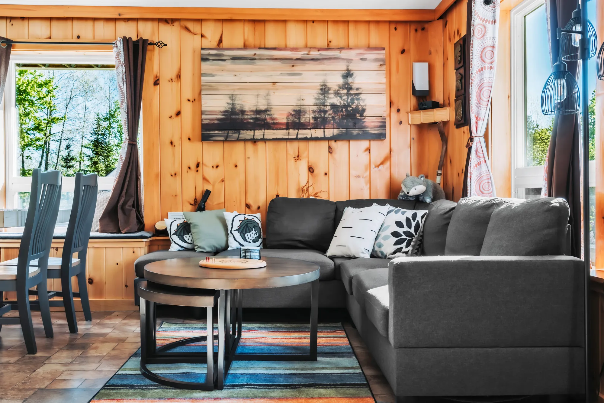 Bunk House living room and full kitchen