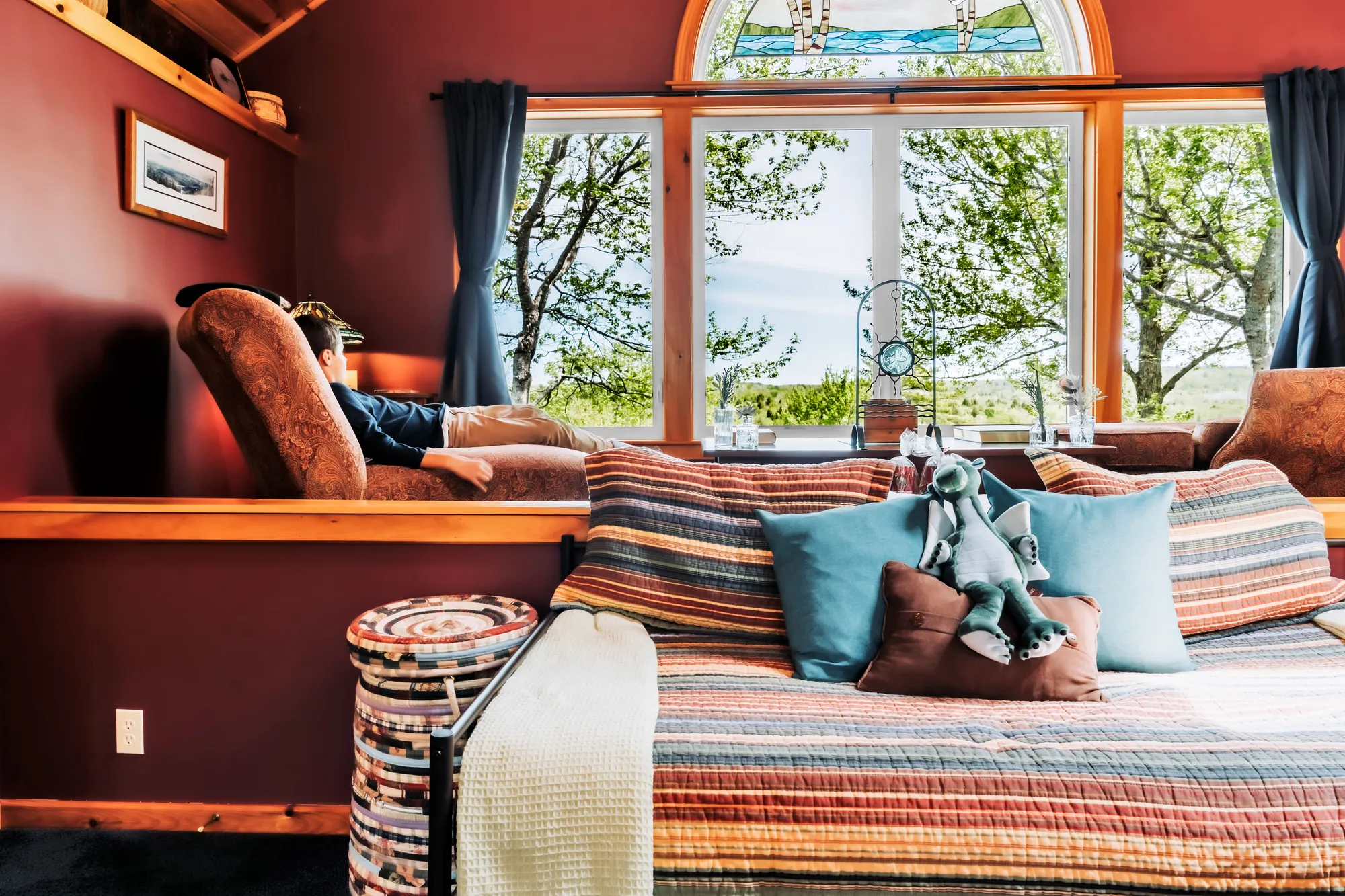 Window seat and gathering area inside the Main House