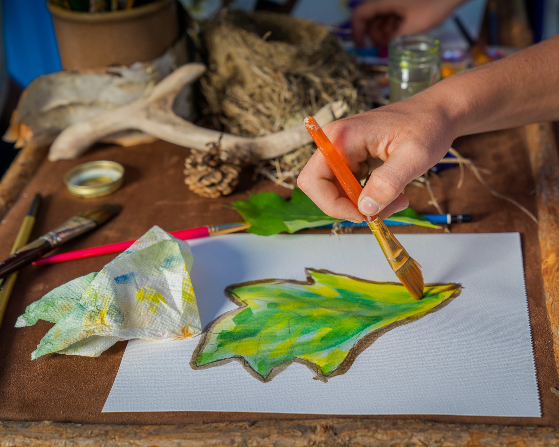 Watercolor painting in the Arts & Crafts Studio
