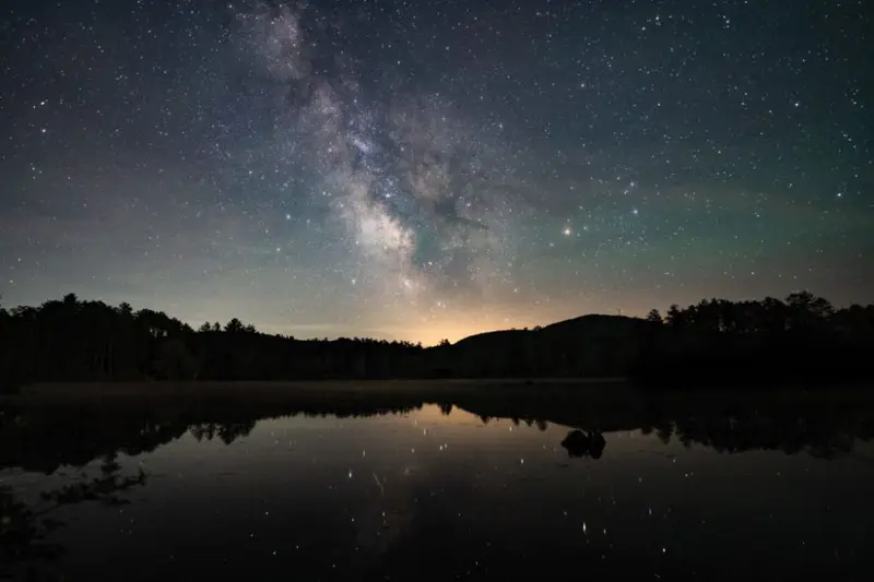 Milky Way over the water for stargazing at Dragonwood