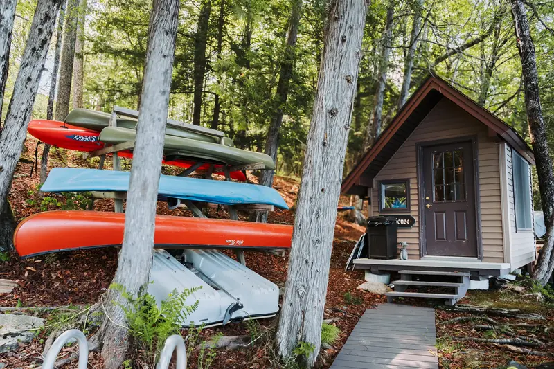 Fish House at Dragonwood lakeside retreat in Parkman Maine
