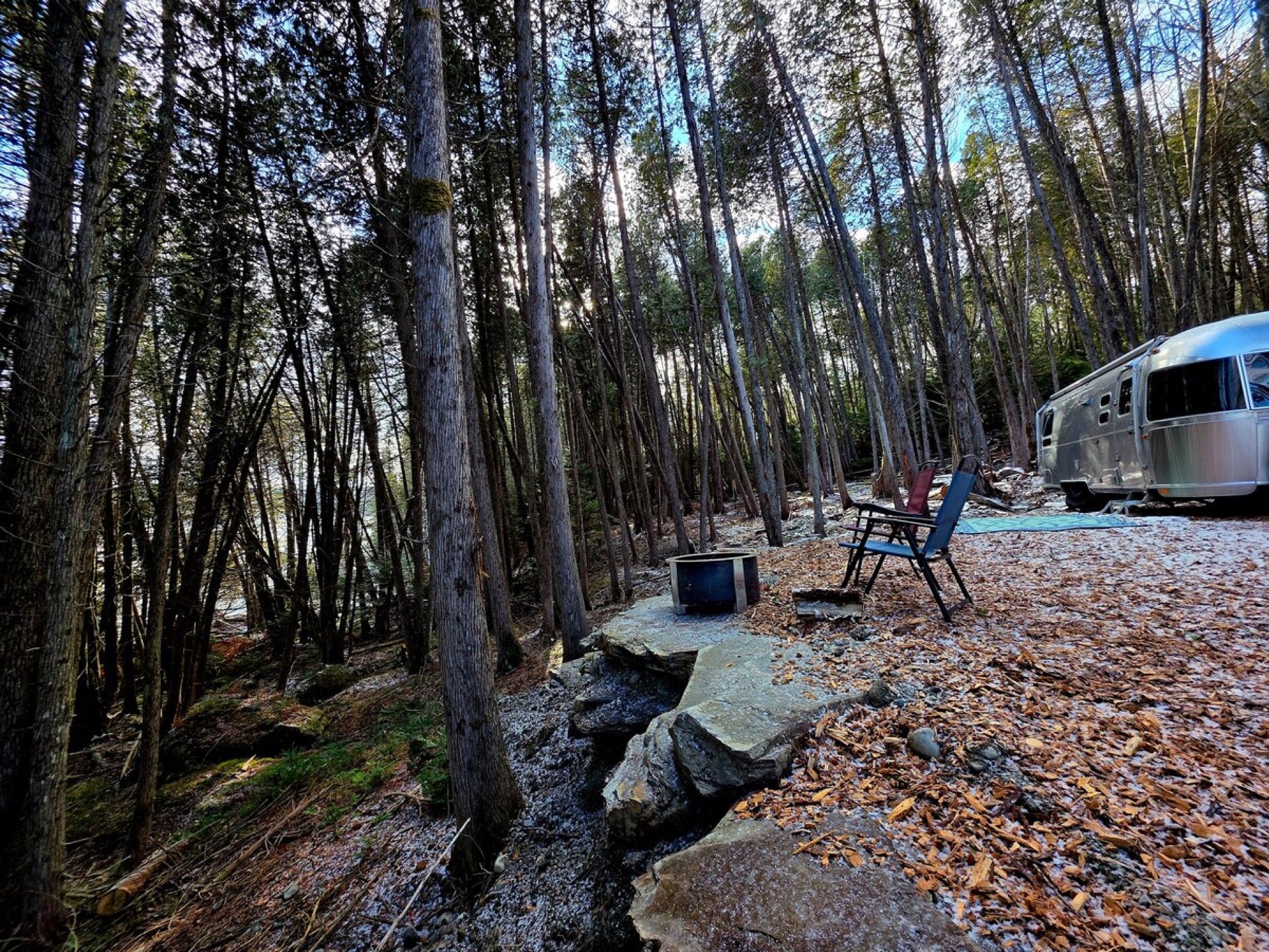 Airstream lodging at Dragonwood retreat in Parkman Maine