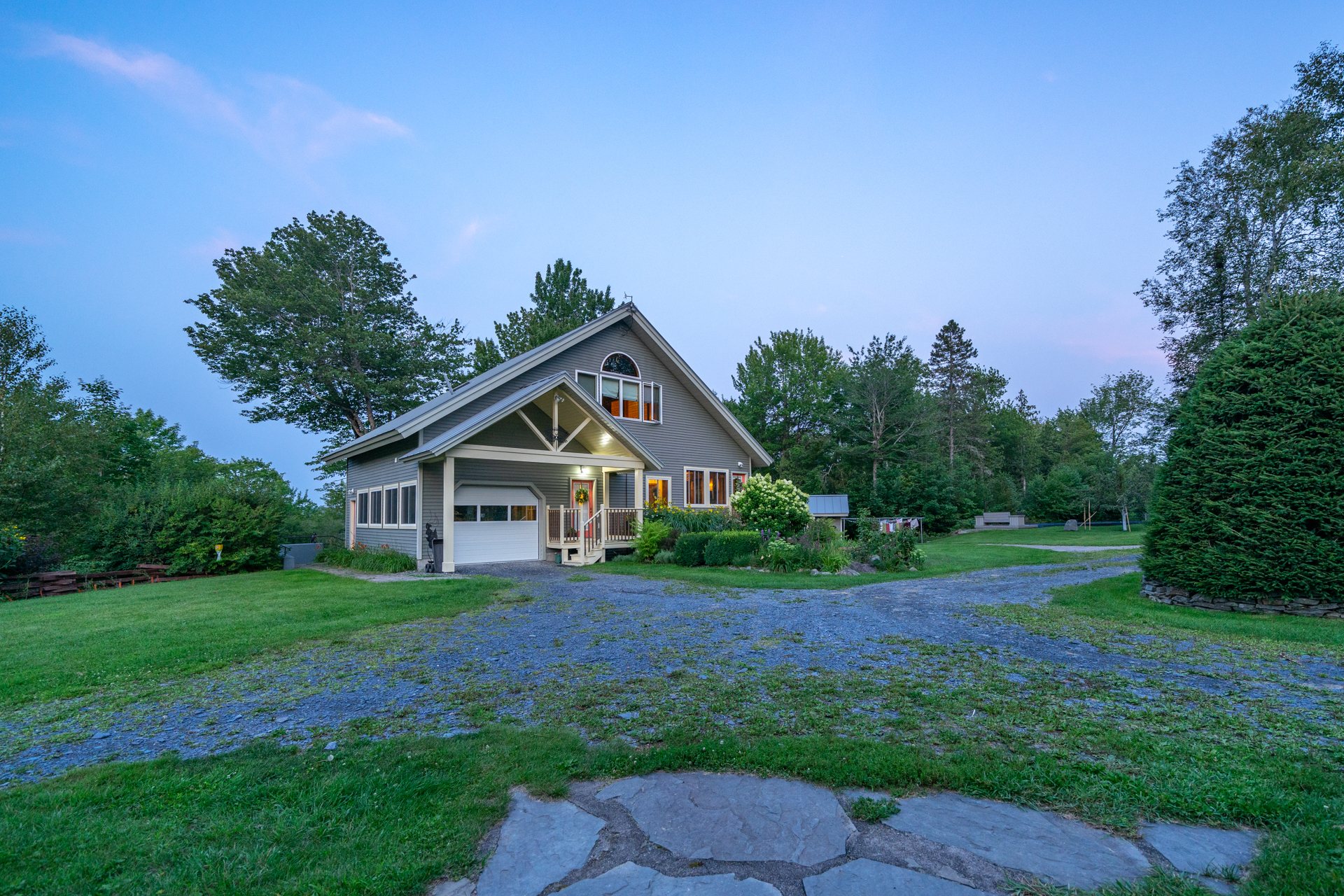 Dragonwood property at golden hour for private events in Parkman Maine